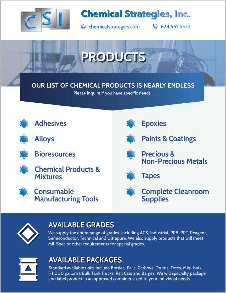 Chemical Product Catalog - Chemical Strategies, Inc.